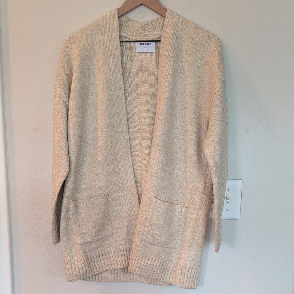 Old Navy Cream Cardigan Sweater Cozy Knit